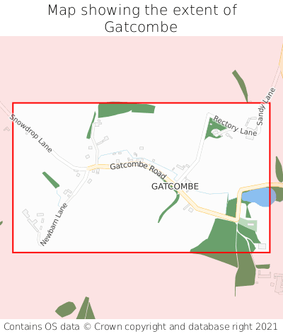 Map showing extent of Gatcombe as bounding box
