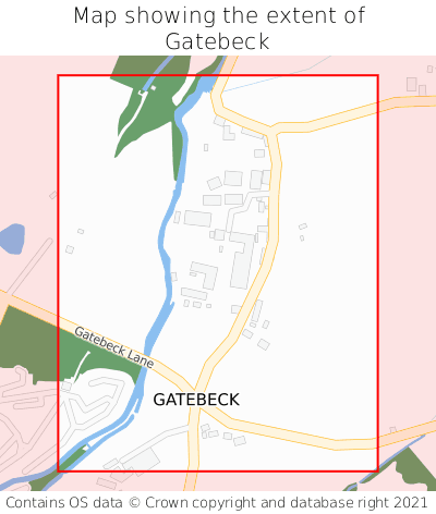 Map showing extent of Gatebeck as bounding box