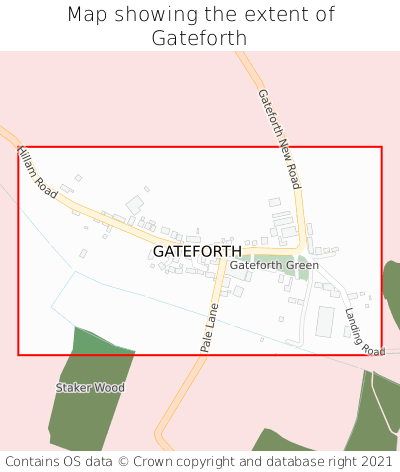 Map showing extent of Gateforth as bounding box