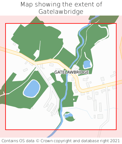 Map showing extent of Gatelawbridge as bounding box