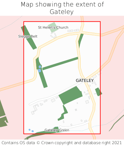 Map showing extent of Gateley as bounding box