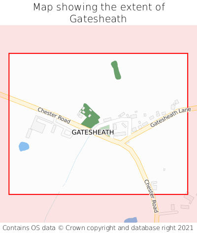Map showing extent of Gatesheath as bounding box