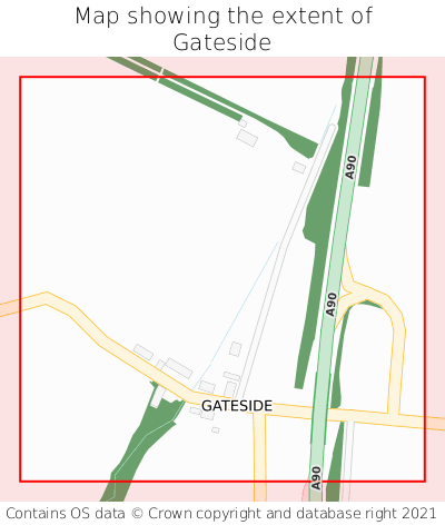 Map showing extent of Gateside as bounding box