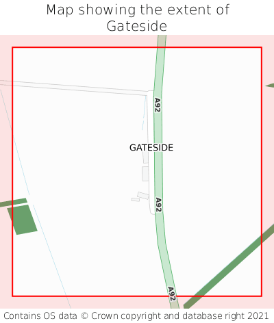 Map showing extent of Gateside as bounding box