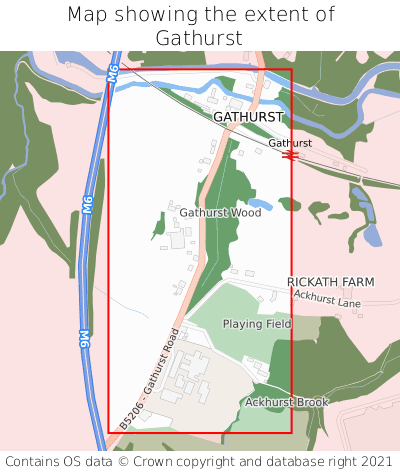 Map showing extent of Gathurst as bounding box