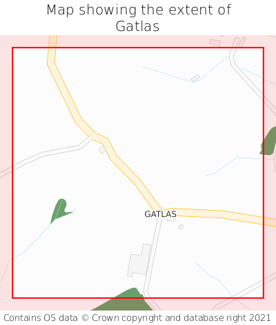 Map showing extent of Gatlas as bounding box