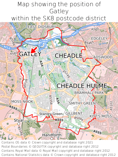 Map showing location of Gatley within SK8