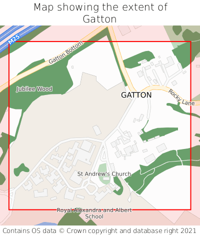 Map showing extent of Gatton as bounding box