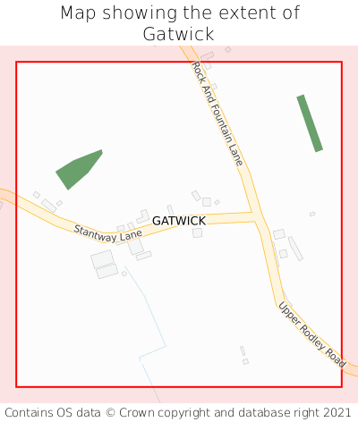 Map showing extent of Gatwick as bounding box