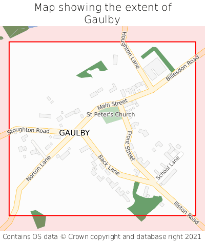 Map showing extent of Gaulby as bounding box