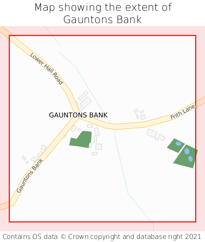 Map showing extent of Gauntons Bank as bounding box