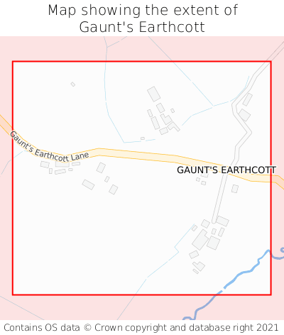 Map showing extent of Gaunt's Earthcott as bounding box