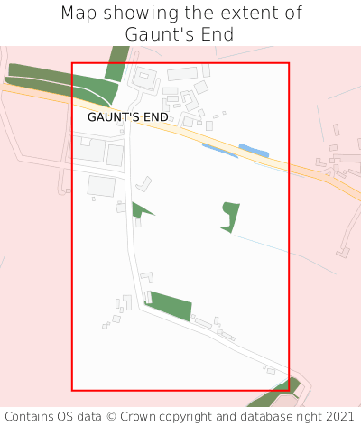 Map showing extent of Gaunt's End as bounding box