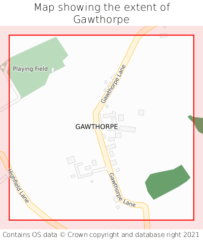 Map showing extent of Gawthorpe as bounding box