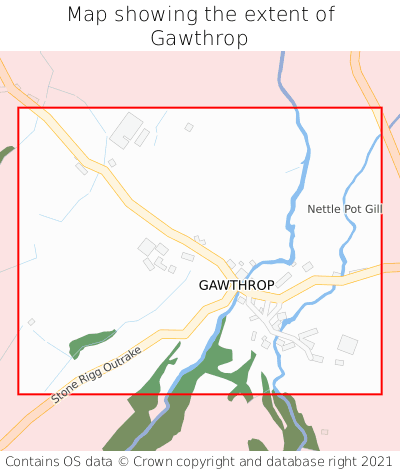 Map showing extent of Gawthrop as bounding box