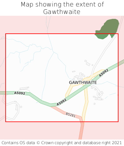 Map showing extent of Gawthwaite as bounding box