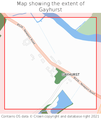Map showing extent of Gayhurst as bounding box