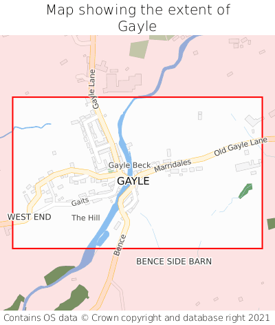 Map showing extent of Gayle as bounding box