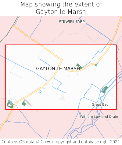 Map showing extent of Gayton le Marsh as bounding box