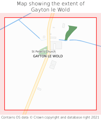 Map showing extent of Gayton le Wold as bounding box