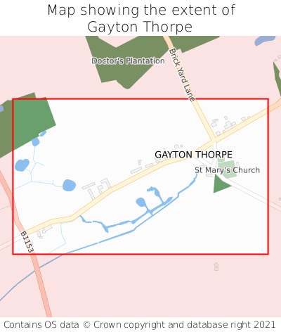 Map showing extent of Gayton Thorpe as bounding box