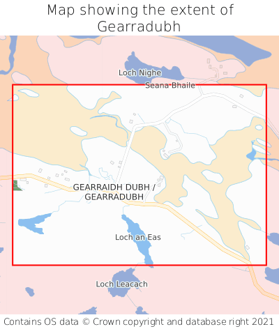 Map showing extent of Gearradubh as bounding box