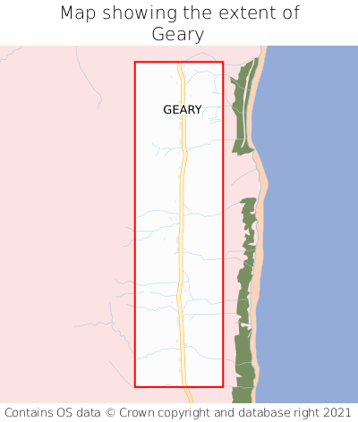 Map showing extent of Geary as bounding box