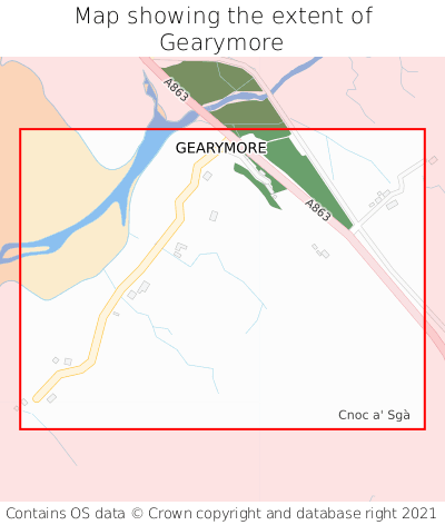 Map showing extent of Gearymore as bounding box