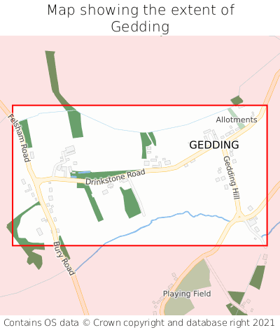 Map showing extent of Gedding as bounding box