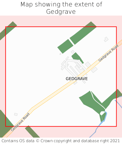 Map showing extent of Gedgrave as bounding box