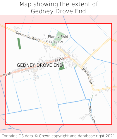 Map showing extent of Gedney Drove End as bounding box