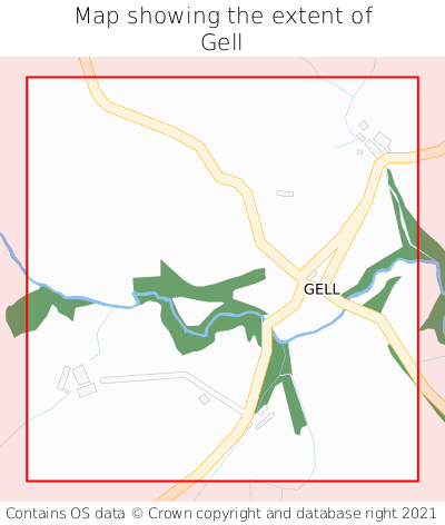 Map showing extent of Gell as bounding box