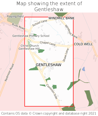 Map showing extent of Gentleshaw as bounding box