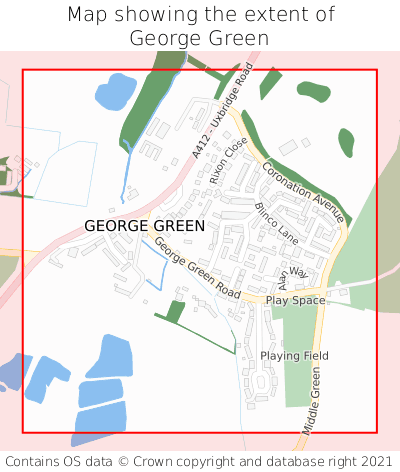 Map showing extent of George Green as bounding box