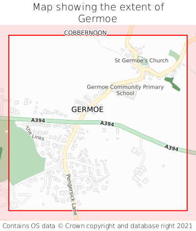 Map showing extent of Germoe as bounding box