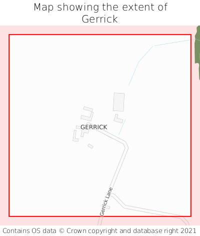 Map showing extent of Gerrick as bounding box