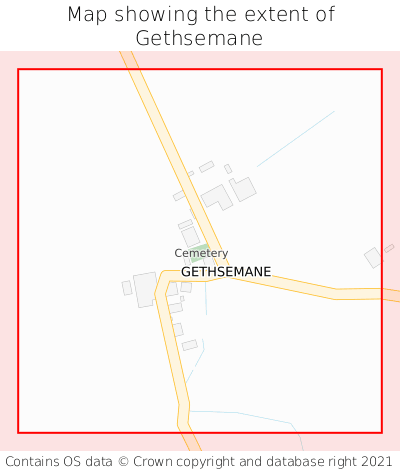 Map showing extent of Gethsemane as bounding box