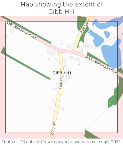 Map showing extent of Gibb Hill as bounding box