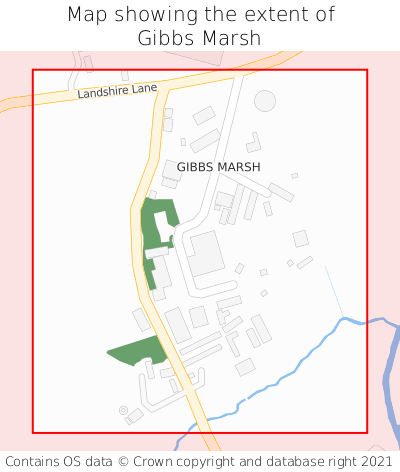Map showing extent of Gibbs Marsh as bounding box