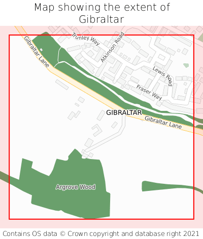 Map showing extent of Gibraltar as bounding box