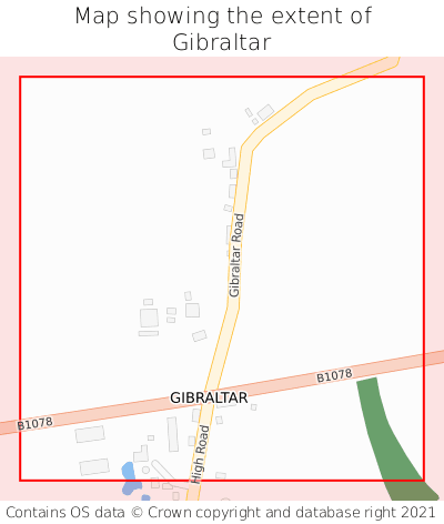 Map showing extent of Gibraltar as bounding box