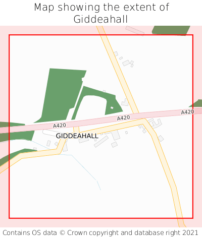 Map showing extent of Giddeahall as bounding box