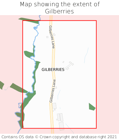 Map showing extent of Gilberries as bounding box