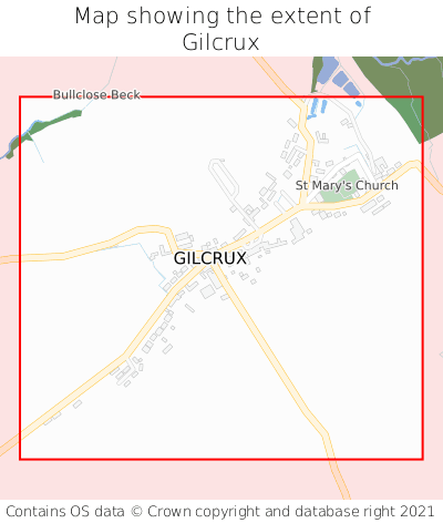 Map showing extent of Gilcrux as bounding box