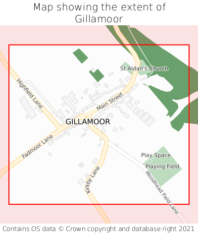 Map showing extent of Gillamoor as bounding box