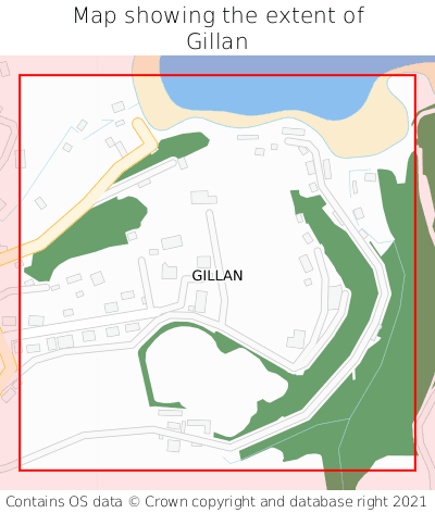 Map showing extent of Gillan as bounding box