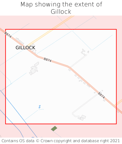Map showing extent of Gillock as bounding box