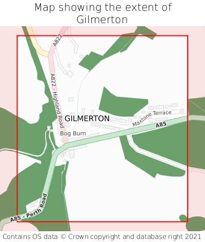 Map showing extent of Gilmerton as bounding box
