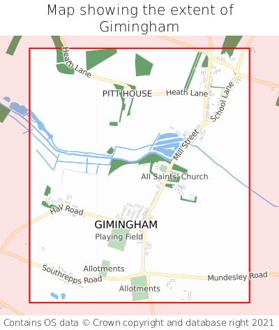 Map showing extent of Gimingham as bounding box
