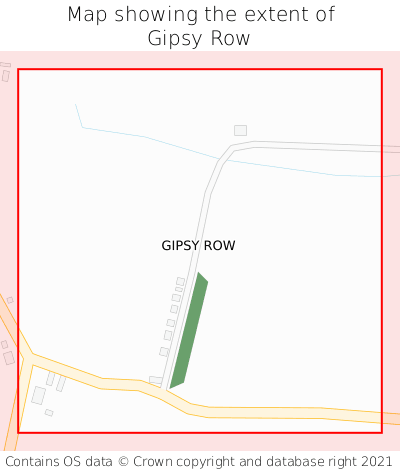 Map showing extent of Gipsy Row as bounding box